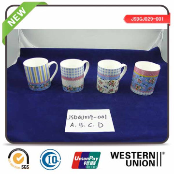 12oz Ceramic Mug for Promotion with Blank Coat&Colored Rim&Handle (JSDGJ029-001)